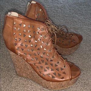 Brown High cut out wedges